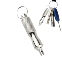 Valve Core Screwdriver For Car Motor Tyre Installation Repair Deflating Screw Driver Tool Stainless Keychain Design
