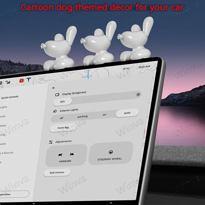Car Style Decorative for Tesla Model Y&Model 3 2017-2026 Central Screen Mini Puppy Dog Ornaments Car SUV Interior Accessories