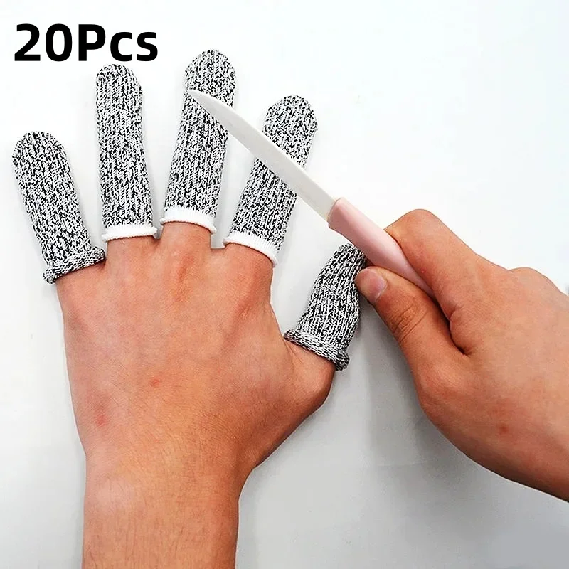 20/10Pcs  High-strength Safety Anti Cut Fingertip Gloves Picking Finger Cover Finger Peel Fingertip Gloves Kitchen Tools