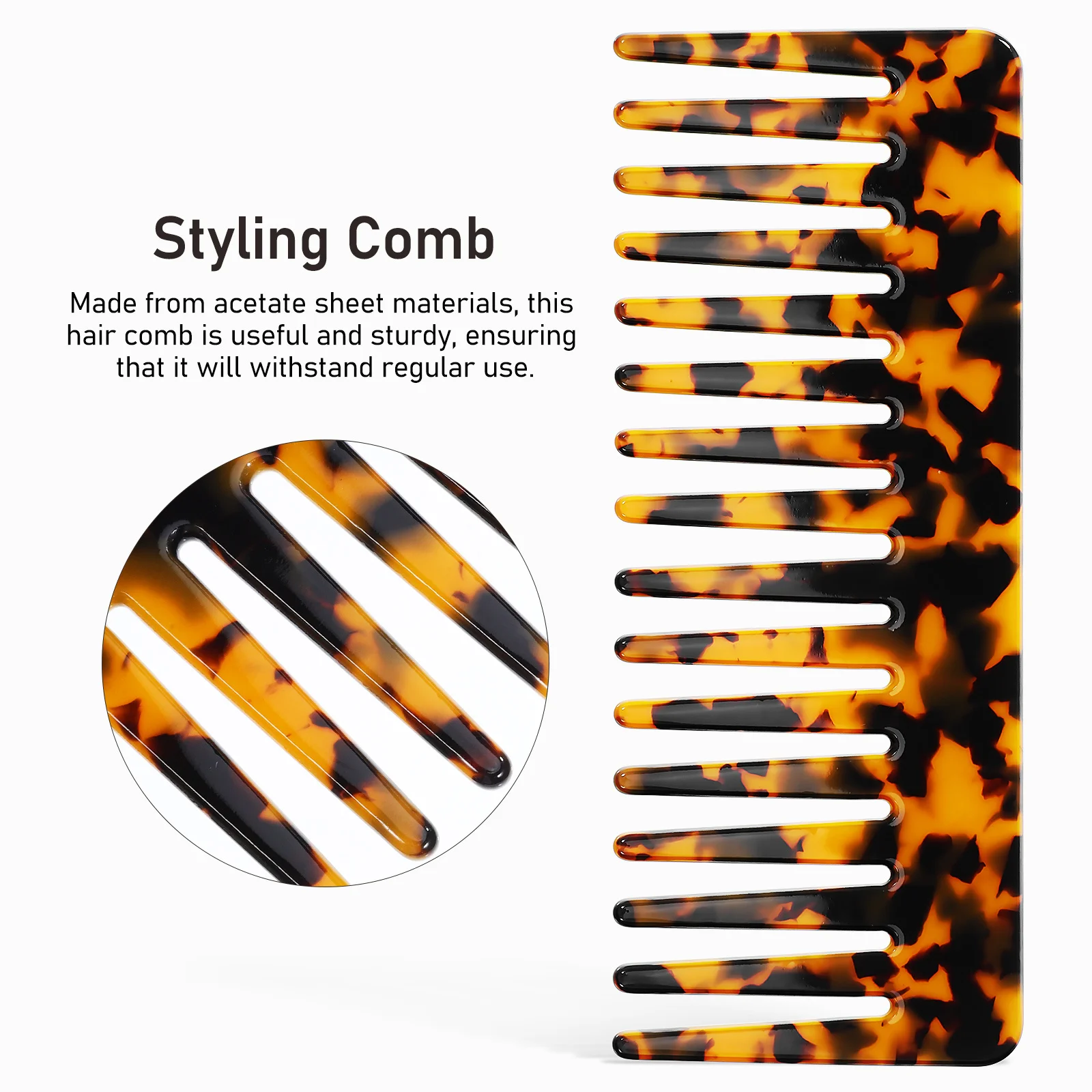 Anti Static Hair Comb for Women and Men Premium Acetate Wide Tooth Detangling Comb Styling Tool for Curly Thick Fine Hair Wet Or