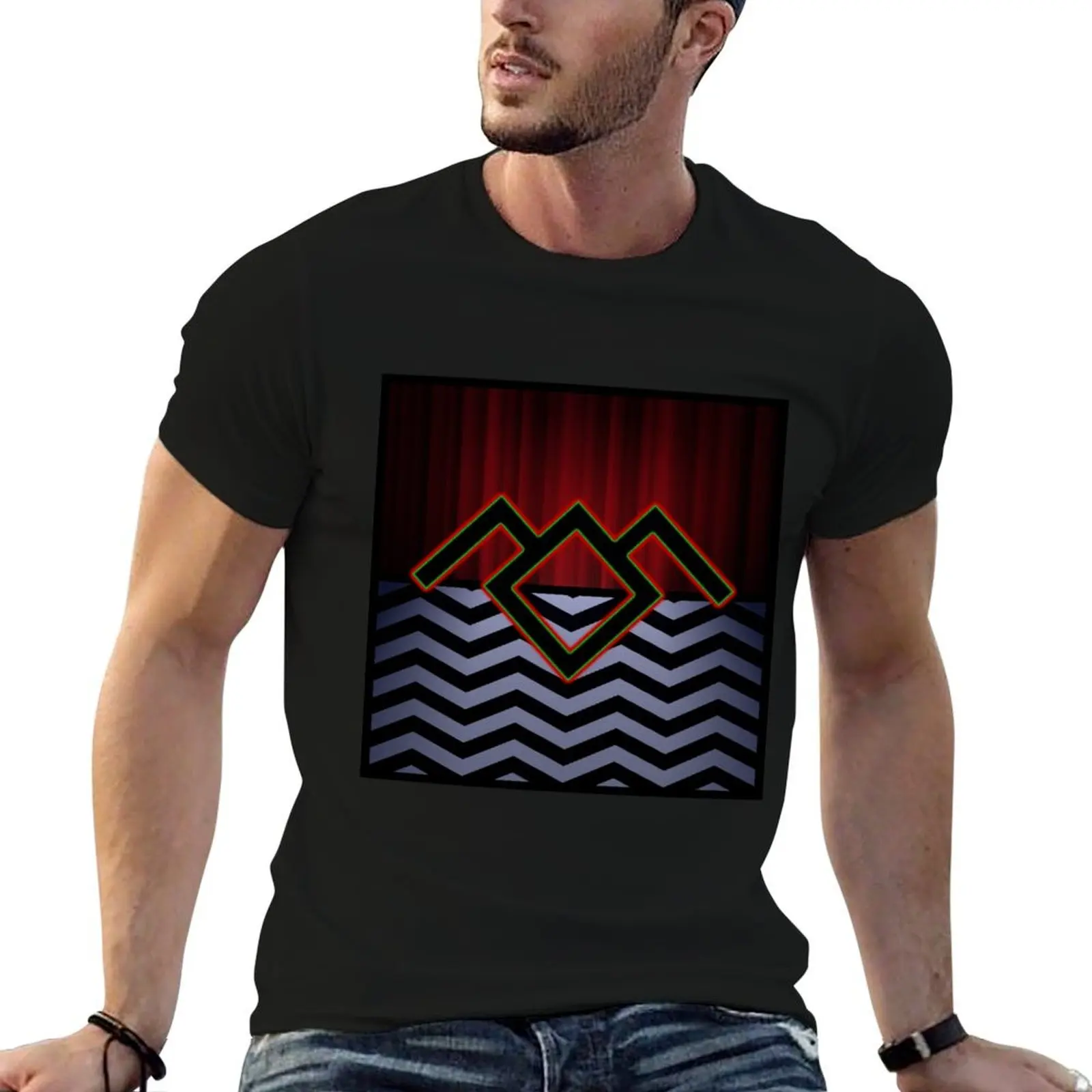 

The Black Lodge T-Shirt black cotton t-shirt plain for man package mens graphic t shirts funny t shirts dark humor T-shirt