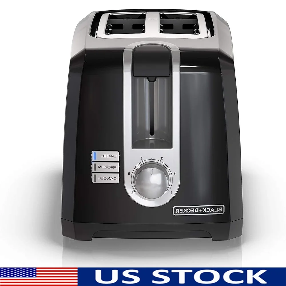 

2-Slice Toaster Extra Wide Slots 850W 6 Shade Settings Toasting Bagel Button Cancel Function Crumb Tray Kitchen Appliance