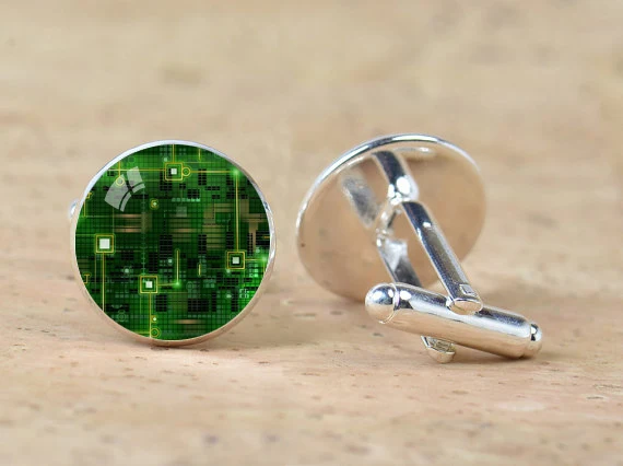 Unisex Computer Circuit Board Cufflinks