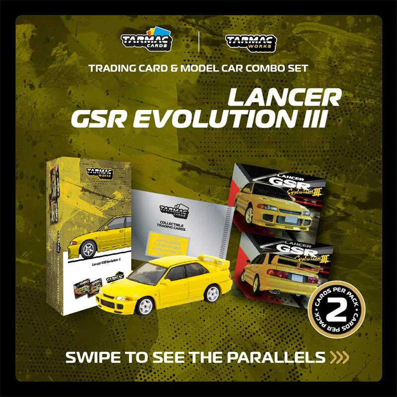 ** Pra-pesanan ** Tarmac Work 1:64 Lancer GSR Evolution III Yellow Diecast Model mobil