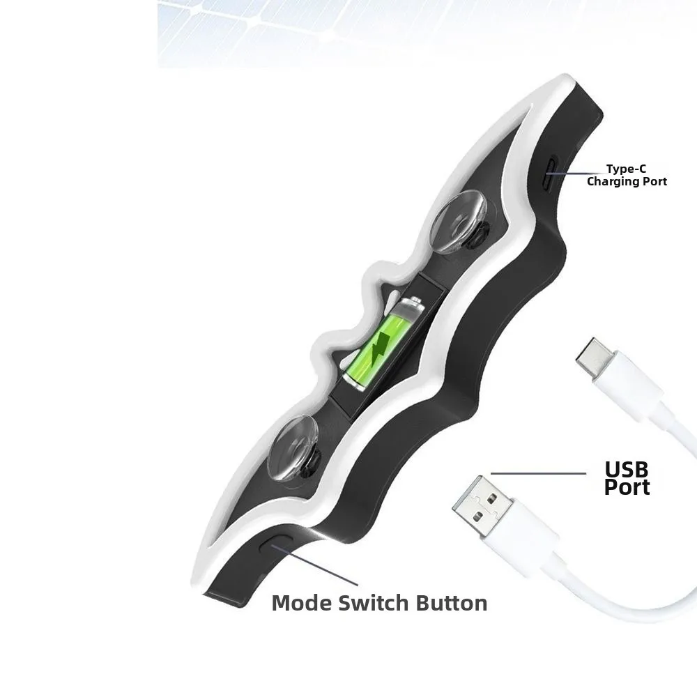 Wireless Car Bat Shaped Ambient Lamp Dynamic Gradient Multi-modes Car Window Neon Light RGB Color Suction Cup Mount