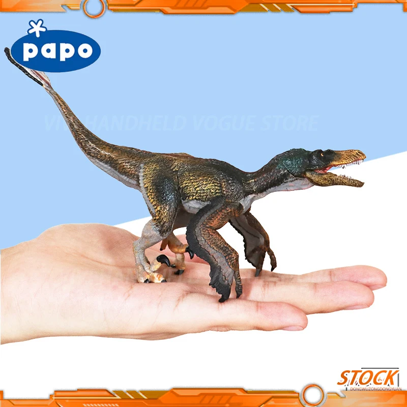 In Stock France Papo Lrritator Dinosaur Model 18cm Static Statue Velociraptorinae Velociraptor Mongoliensis 55055