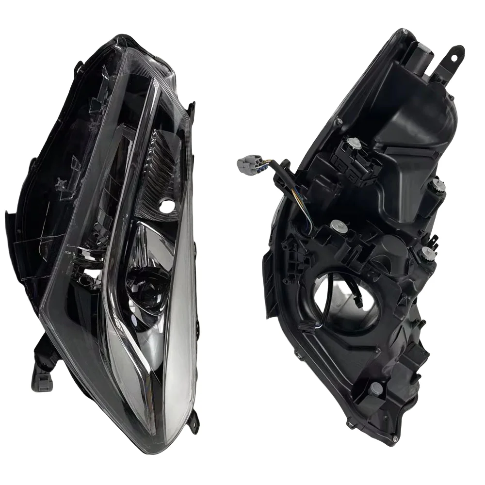 مناسبة لتويوتا فيتز KSP130 2014 موديل المصباح الأمامي المعدل زوج LED الأسود #4