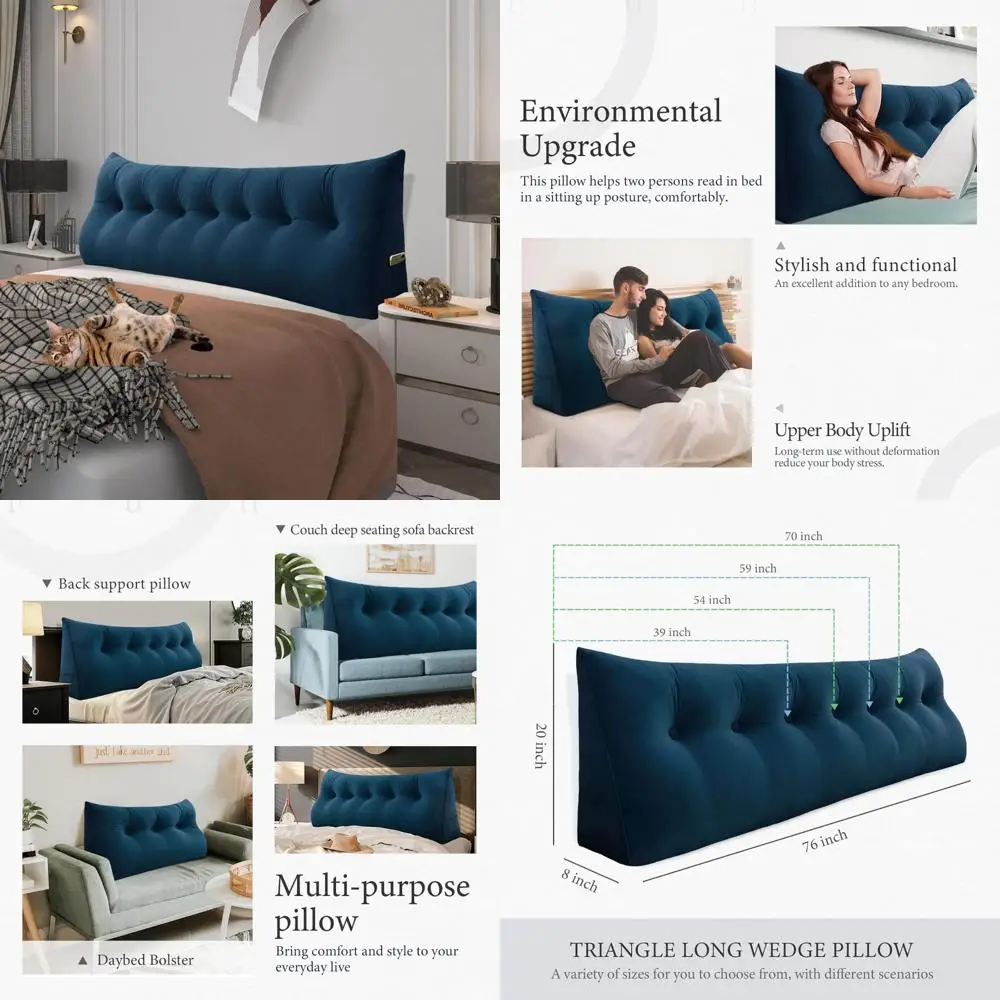 

Приподнятая эргономичная подушка клина для поддержки спины и комфорта подголовника с треугольным мягким изголовьем