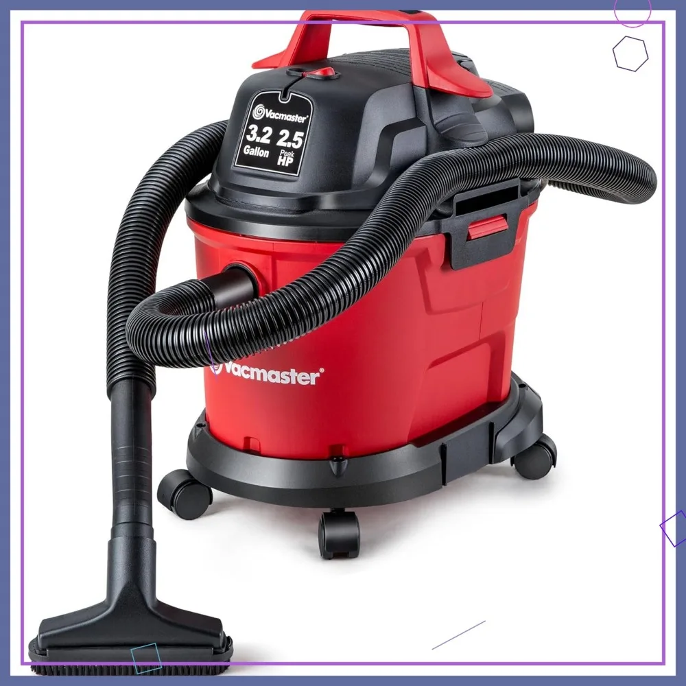 

3.2-Gallon Wet/Dry Vacuum with 2.5 HP, Converts to Blower, Lightweight for Home and Garage Use