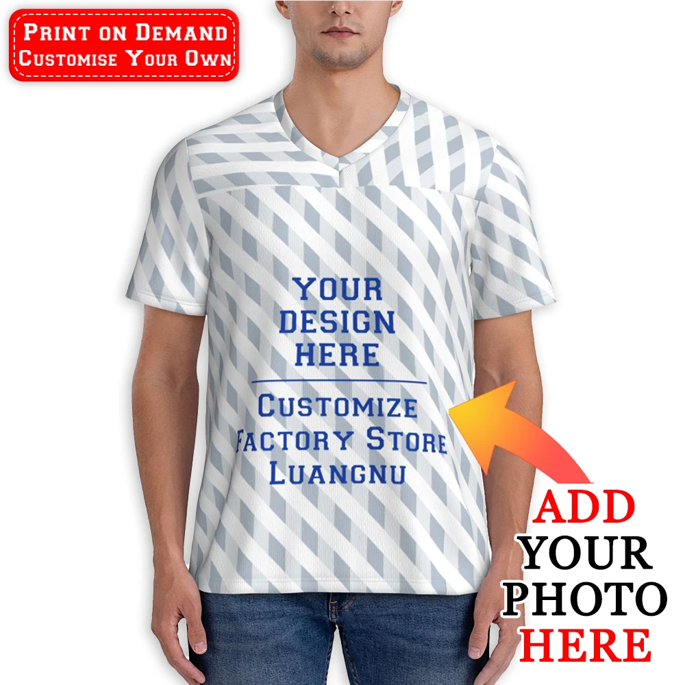 Customise Rugby Jersey Men's Quick-drying Fitness T-shirt Personalized Sports Tops DIY Birthday Gifts for Boyfriend Son Husband