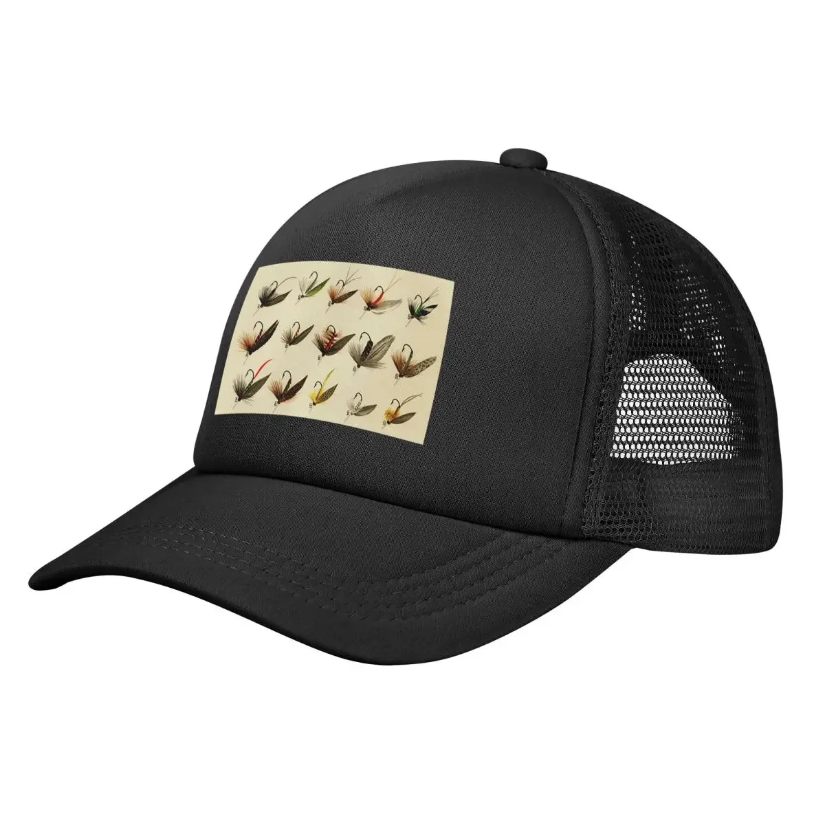 Trout Flies Mesh Baseball Caps Snapback Fashion Baseball Hats Breathable Casual Casquette Outdoor For Men's And Women's