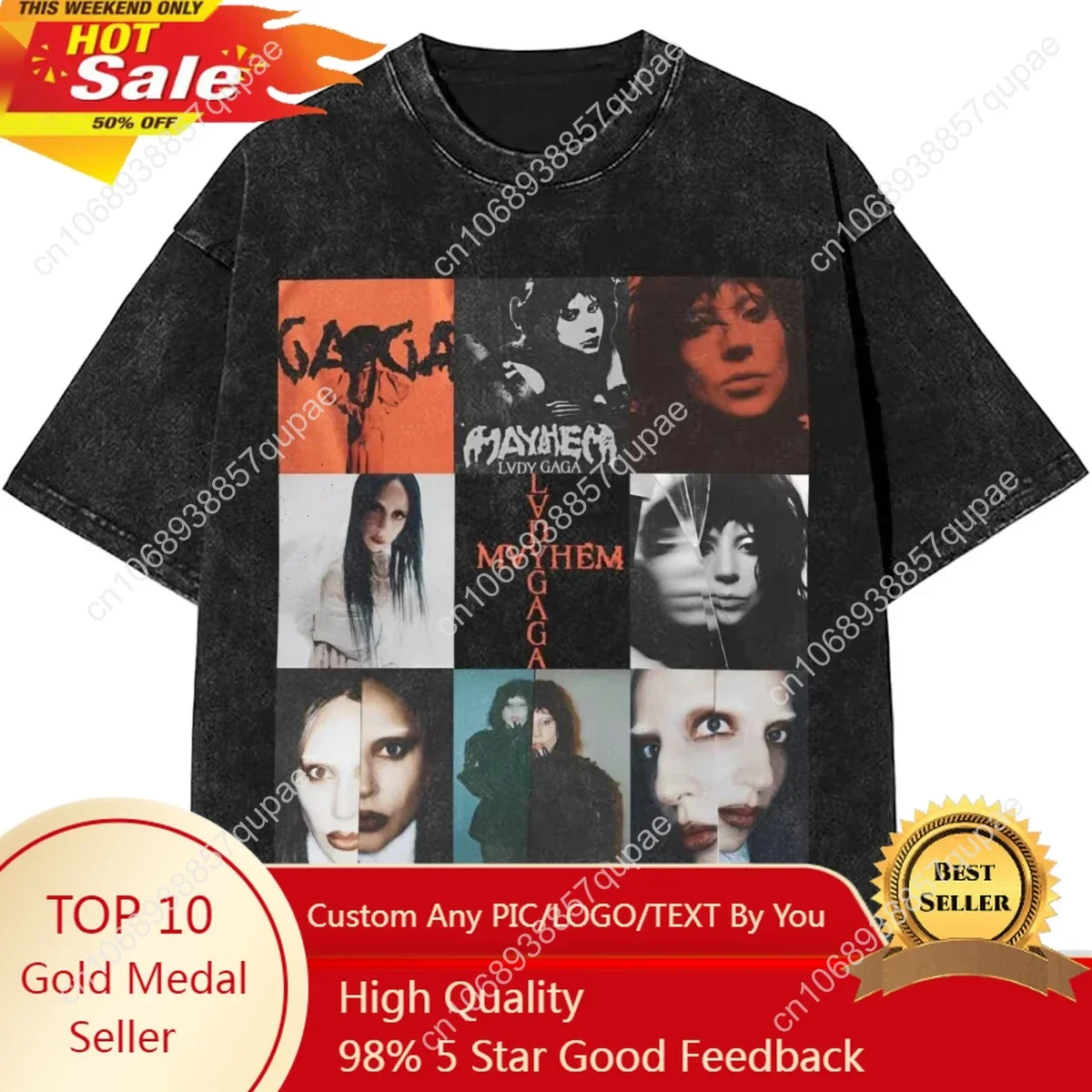 

Lady Gaga T Shirt Summer Mayhem 2025 Album Y2K Fun T Shirts 2024 Cotton Hipster Tshirt for Male Short Sleeves Custom DIY Clothes
