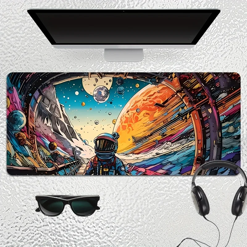 Space Astronaut Gaming Mouse Pad XL Non-Slip Rubber Desk Mat for Keyboard and Desktop