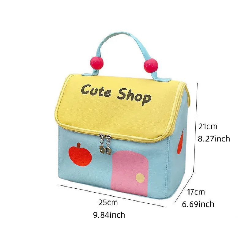 Cartoon Polyester Cosmetic Bag Women Lipstick Perfume Storage Handbag Portable Travel Toiletry Organizer