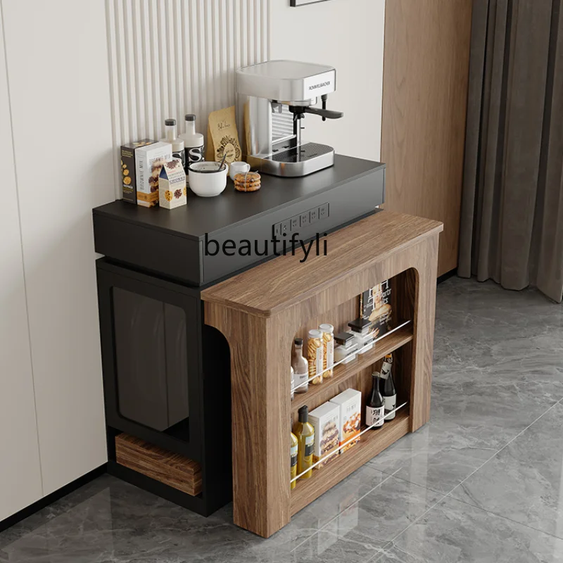 Modern Simple Small Apartment Kitchen Island Dining Table Integrated Household Retractable Narrow Mini Folding Dining Table