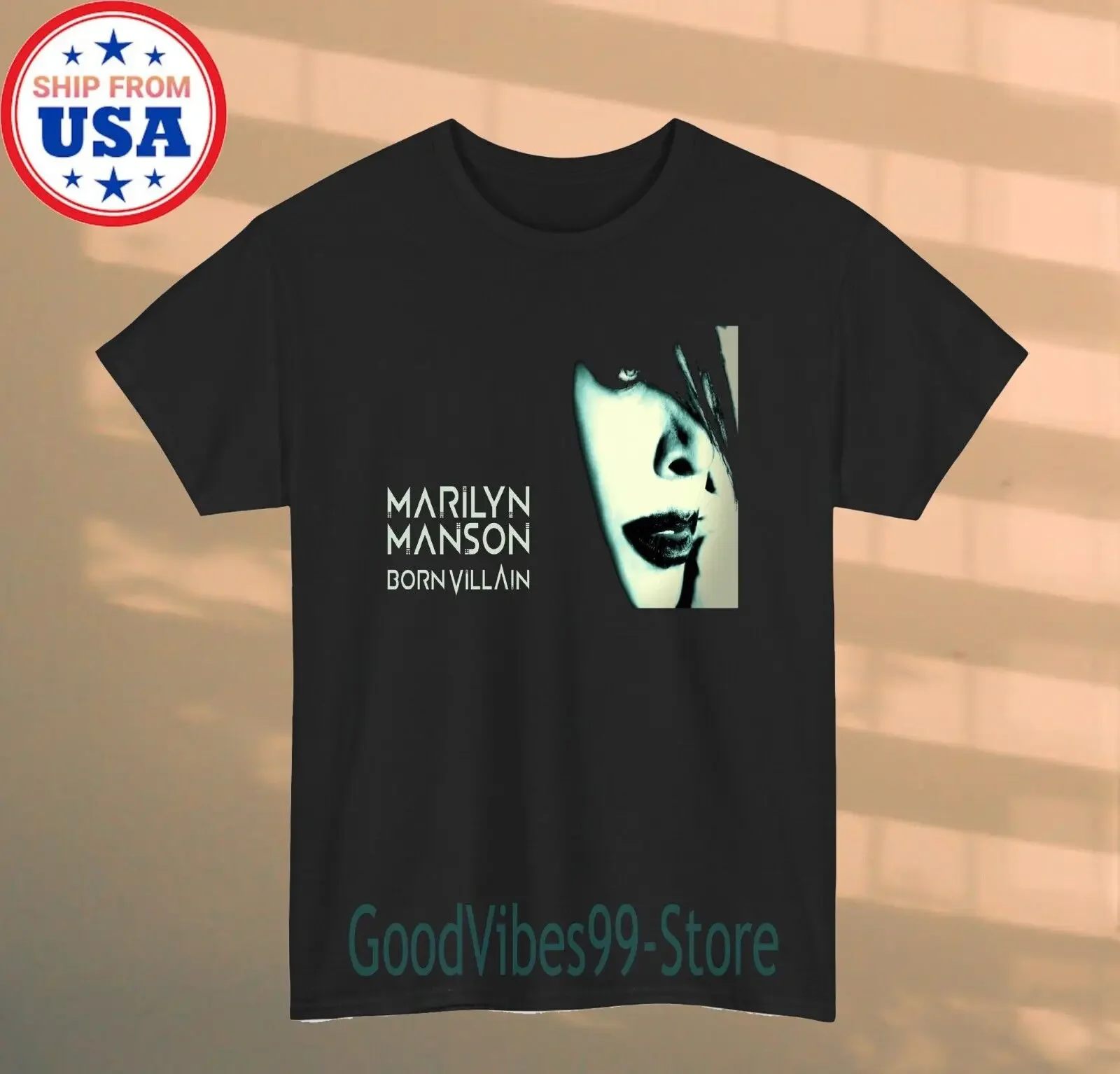 MARILYN MANSON Bornvillain Men's Black T-shirt Size S-5XL