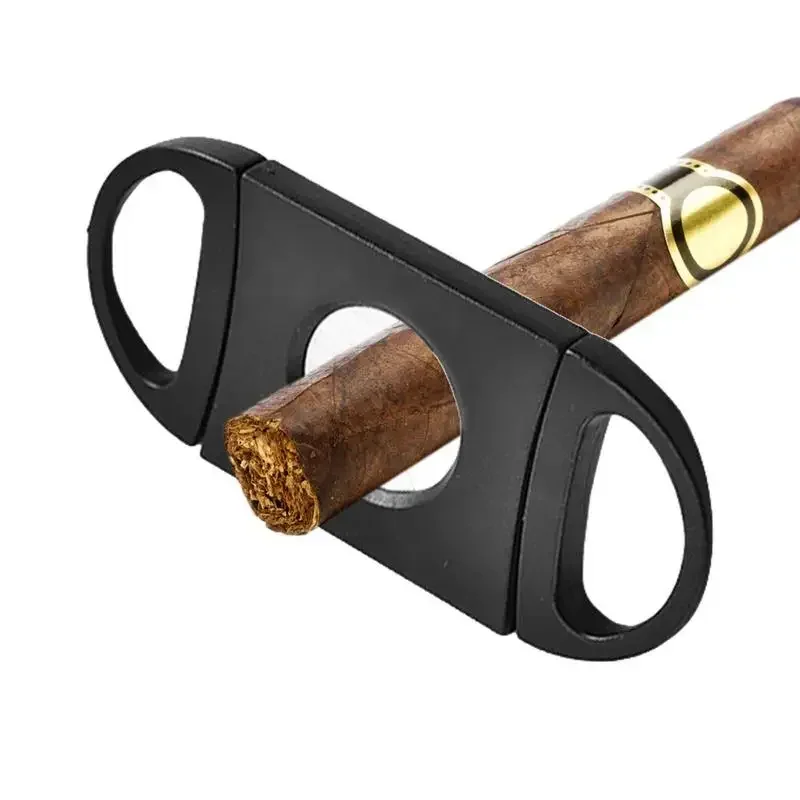Pemotong Cerutu Logam Klasik Guillotine Gunting Baja Tahan Karat Pisau Ganda Pemotong Cerutu Portabel Guillotine