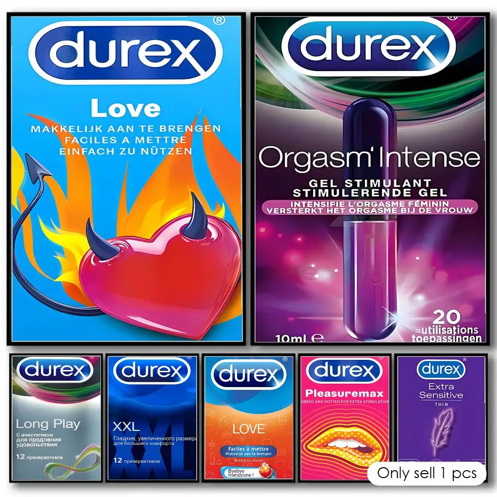 Sexy C-Condom brand Painting Calligraphy Canvas Poster Hallway Bedroom Living Room Home bar Decoration interior Wall
