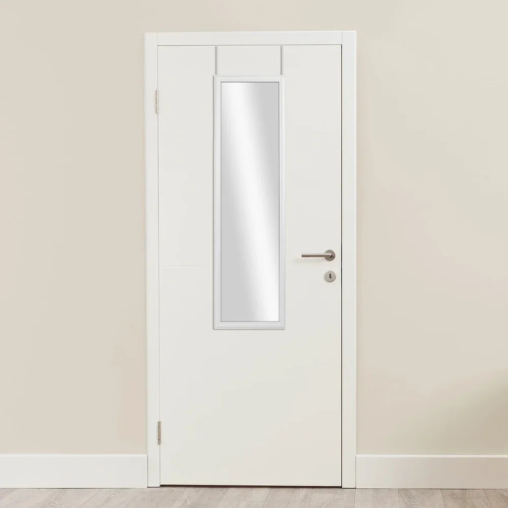 فوق الباب مرآة مستطيلة غرفة نوم مدخل خزانة التصميم الحديث سهلة التركيب السنانير ديكور المنزل 50.25in طويل القامة