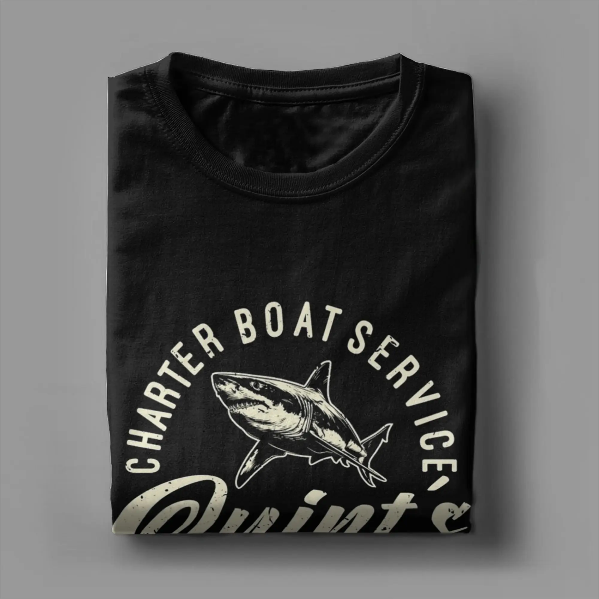 Men's Quints Shark Fishing (7) T Shirts  Pure Cotton Tops Novelty Short Sleeve Crewneck Tee Shirt Gift Idea T-Shirts