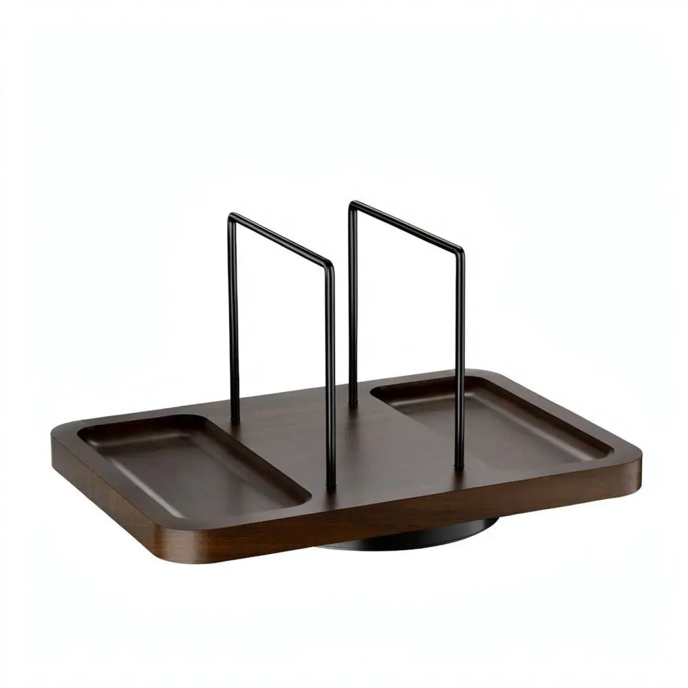 Rotating Spice Rack Kitchen Organizer Carbon Steel Tabletop Storage Tray For Condiment Jar Tissue Remote Control Holder