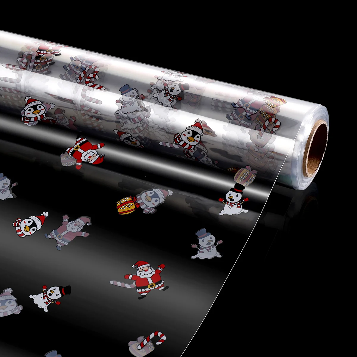 

STOBOK Cellophane Wrap 3 Mil Thickness Cellophane Wrap Roll Santa Claus Pattern Design Cellophane Bags to Wrap Gift Baskets