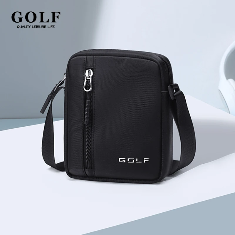 GOLF Mini Shoulder Bag Crossbody for Men Black Cross Bag Casual Slim Oxford Small Cell Phone Sling Side Bags Man Lightweight