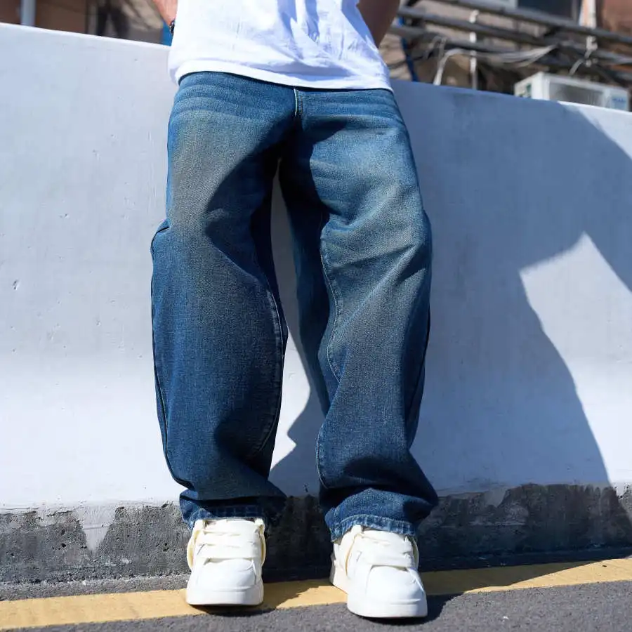 Retro Washed Harlan Jeans Men's Autumn And Winter New Trendy Brand Loose Straight Casual Wide-leg Trousers