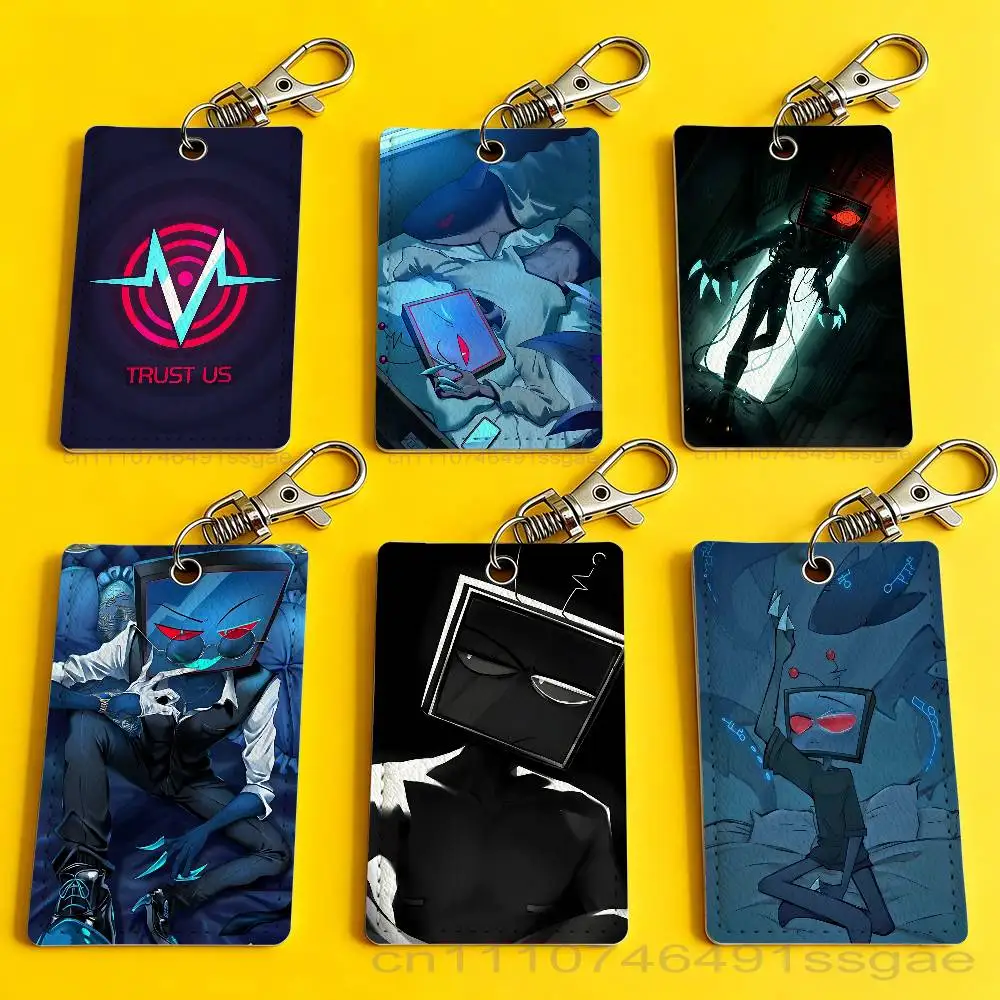 Cool H-Hazbin VOX H-Hotel  Badge Holder Keychain For Bank Business Work Card Holder Student Card Protective Case Bus Card