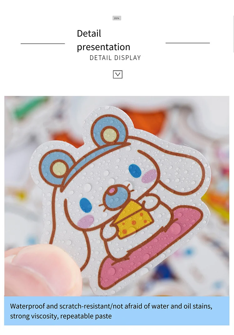 Sanrio Series Hello Kittle Melody Stickers Cartoon Stickers Gift Box Packaging Guka Hand Account Stickers Hand Children's Gift