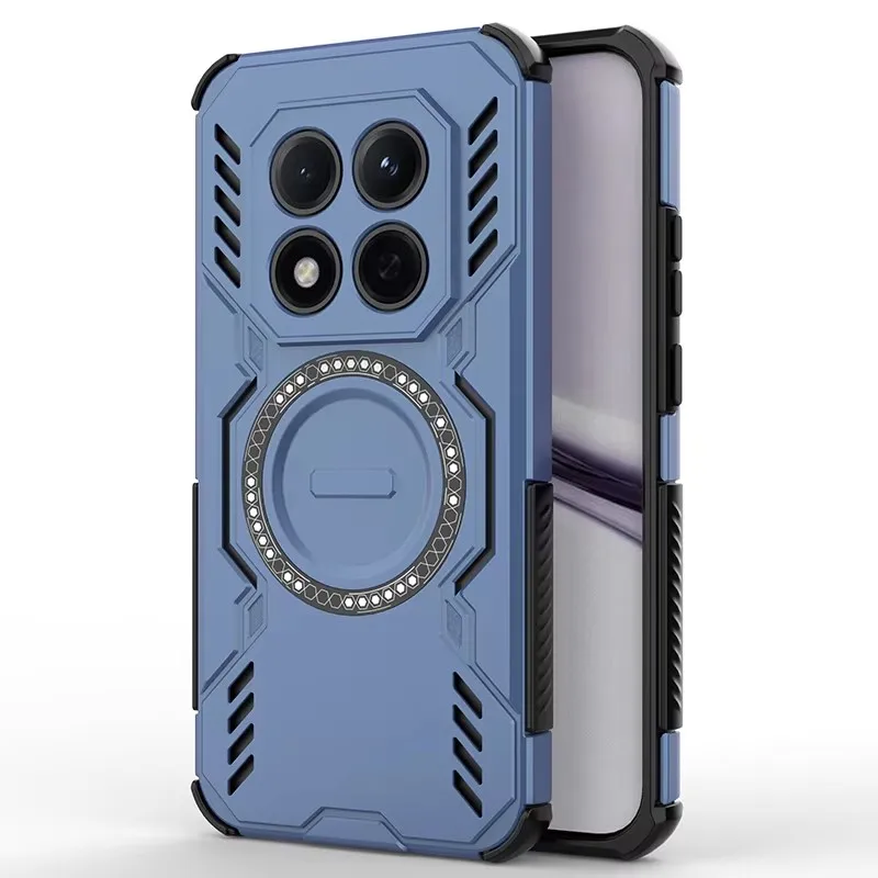 

Luxury phone case For Redmi Note 15 15 Pro Mecha Heat Dissipation Four Corners Air Cushion Anti-Drop Powerful Magnetic