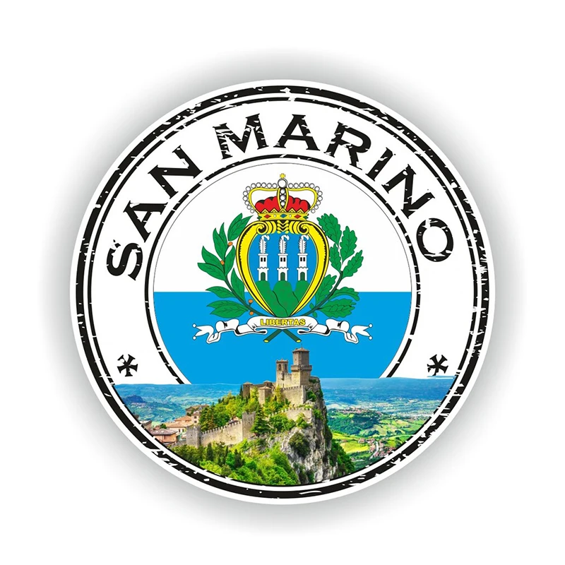 

CK21145# San Marino Seal Sticker Round Flag for Laptop Book Fridge Guitar Motorcycle Helmet ToolBox Door PC Boat