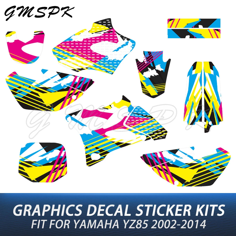 

Fit for Yamaha YZ85 YZ-85 2002-2014 2013 2012 2011 Dirt Bike Decoration Full Graphics Decals Stickers Kit Motocross Backgrounds