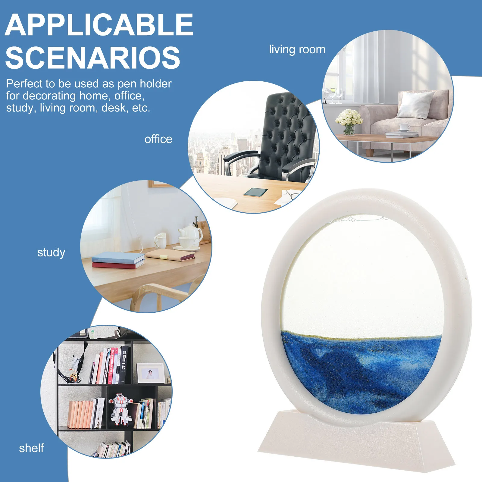 

Sand Art Picture 3D Flowing Sand Painting Moving Ornament For Desktop Home Office Study Room Table Decor Hourglass Sandscape