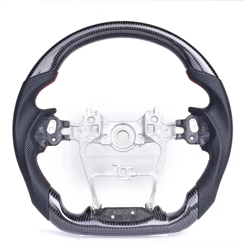 Real Car Carbon Fiber Steering Wheel Perforated Leather Fit For 2021 Toyota Land Cruiser 2022 LC300 GR 100% tested well