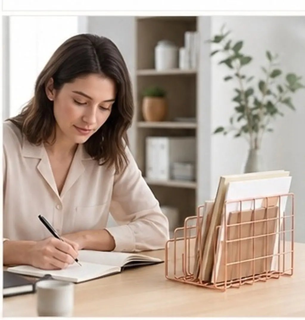 Sturdy Metal File Rack Mail Organizer Desktop Storage Rack 3 Slots Multifunctional Magazine Book Holder Wall Mountable