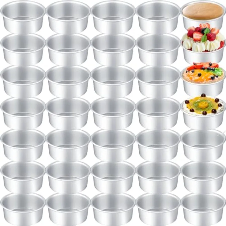

40 Pack Small 4 Inc Cake Pan Mi Round Cake g Pans Tins t wit 100 Pcs Parcment Paper Rounds Non Toxic ealty Leakproof Easy Clea