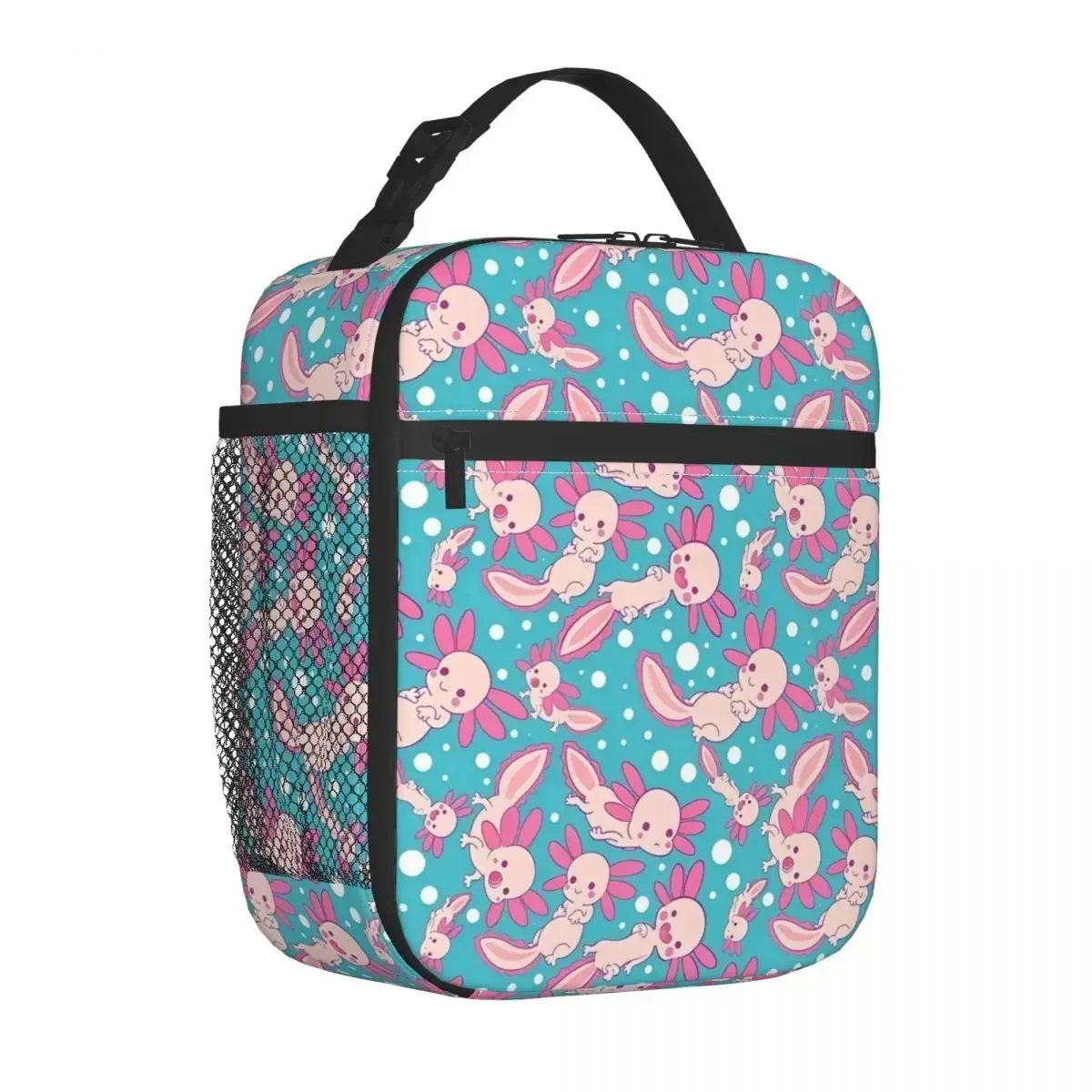 

Cartoon Axolotl Insulated Lunch Bags High Capacity Meal Container Cooler Bag Lunch Box Tote College Outdoor Men Women