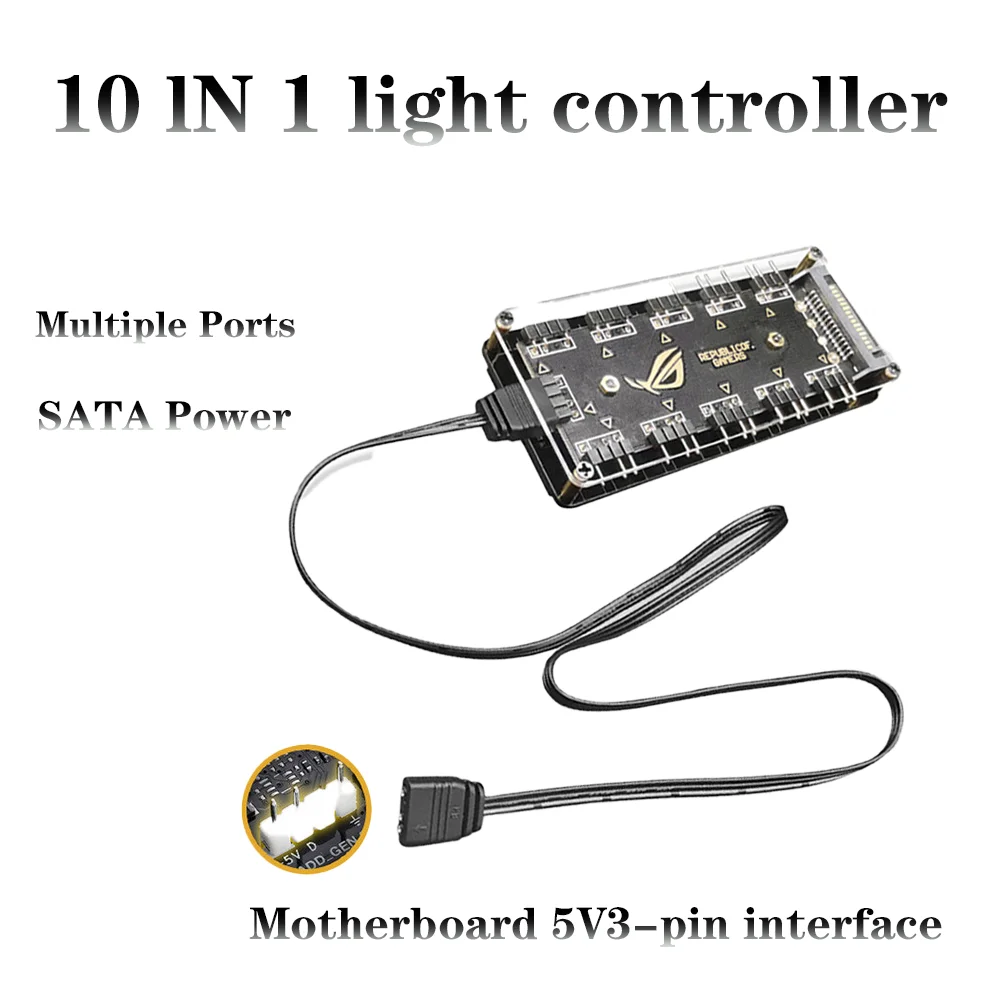 Kontroler ARGB do obudowy komputera CX FUTRUE 5V 3-pin - Możliwość sterowania 10 produktami ARGB 5V 3-pin jednocześnie
