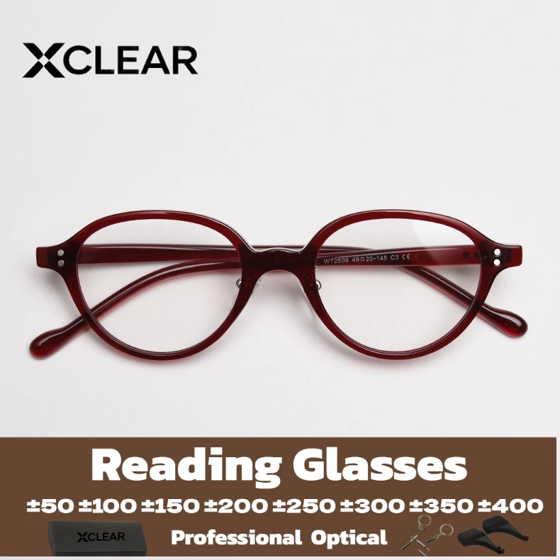 

XCLEAR Vintage Oval Everyday Wear Myopia GlassesOptical Anti Blue Ray Myopia Progressive Prescription Eyeglasses Reading Glasses