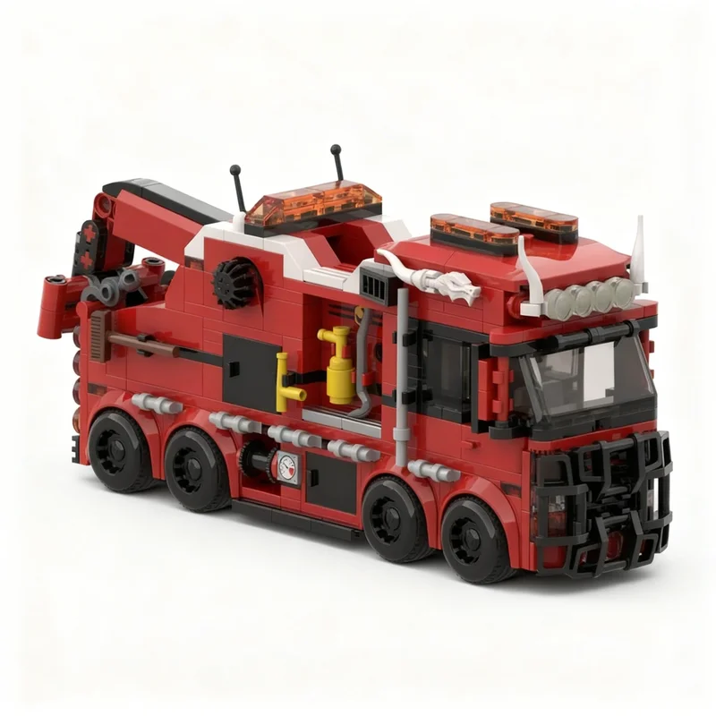523pcs MOC Emergency Recovery Truck City Street Model Building Blocks Home Decor Desk Display Shelf Accent Room Gift For Adults