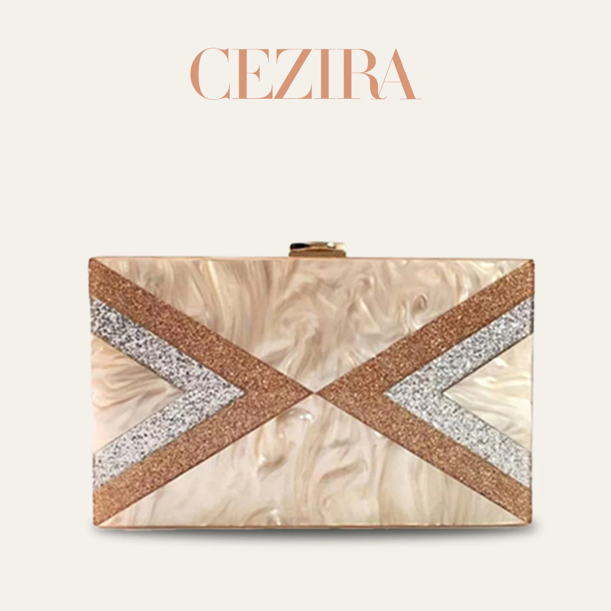 CR Retro Ethnic Triangle Geometric Acrylic Box Evening Clutch Bag Women Fashion Design Crossbody Purse  Party Daily Date Banquet