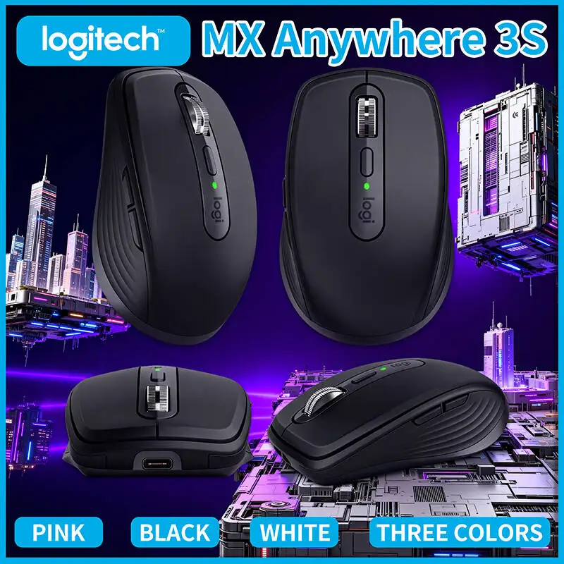 

Компактная мышь Logitech MX Anywhere 3S, эргономичный дизайн, перезаряжаемая, с быстрым прокруткой для портативных ПК Mac