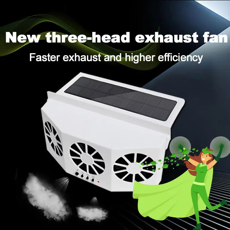 

Car Ventilation Fan Air Vent Purifier System Solar Vehicle Automatic Rechargeable Car Gills Cooler Foldable Storage