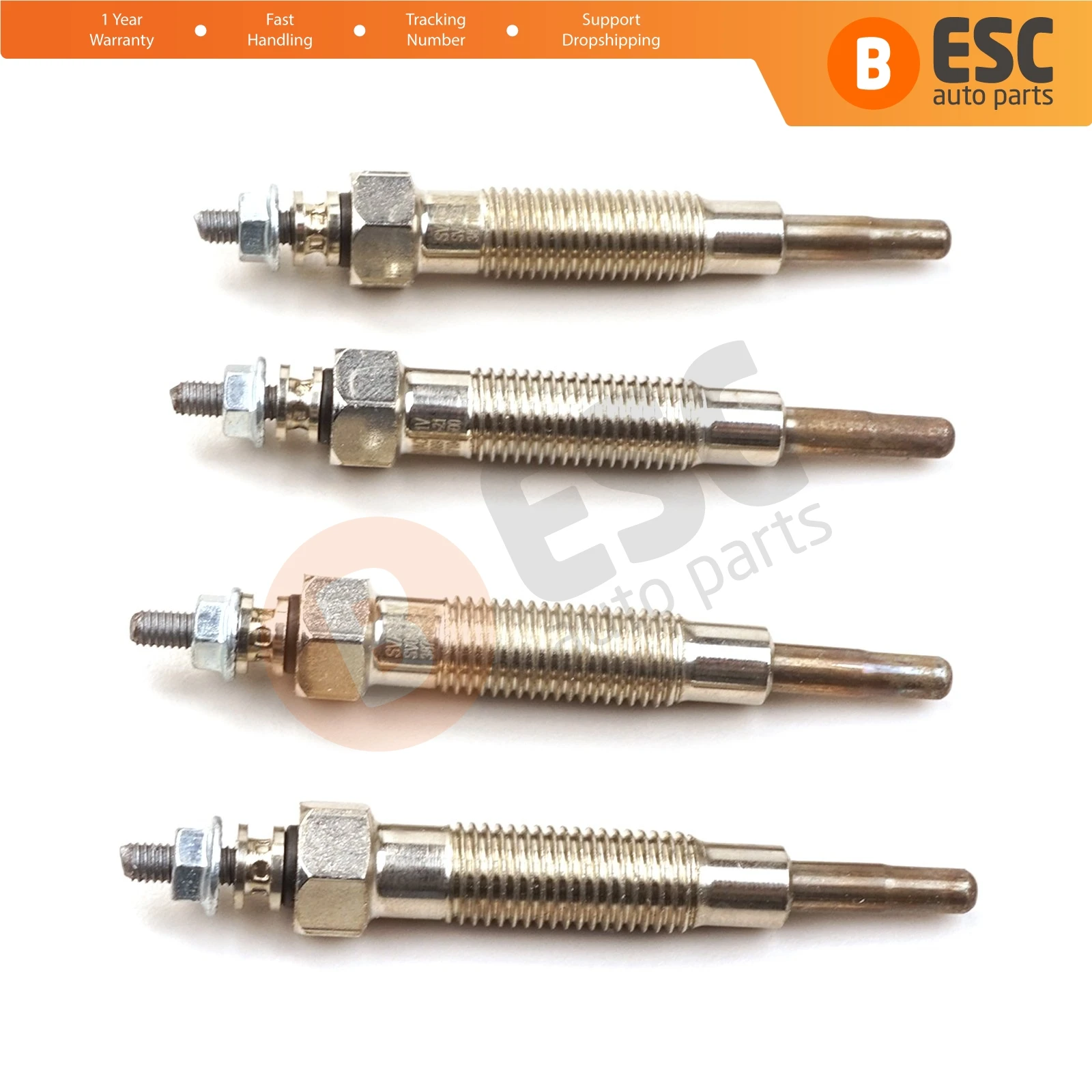 

ESC Auto Parts EGP80-1 4 Pieces Heater Glow Plugs 11 Volt MD197511, GN107 for Mitsubishi Hyundai Fast Shipment Ship From Turkey