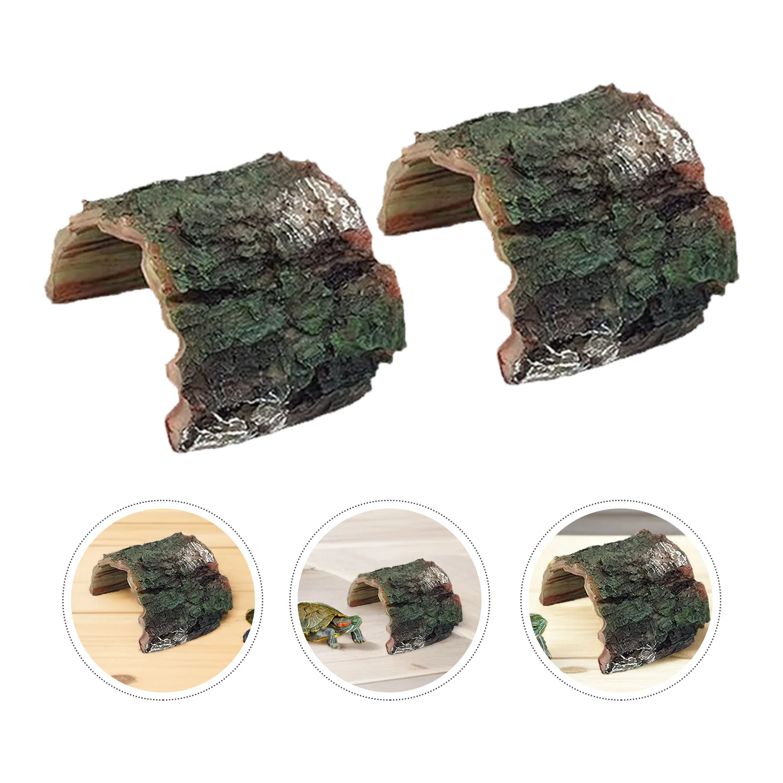 

4Pcs Pet Turtle Basking Platform Resin Rock Cave Decor for Aquatic Turtles Reptile Basking Ramp with Spacious Resting Area and