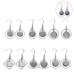 10pcs Stainless Steel Cabochon Earring with 12mm Base Settings Diy Bezel Blanks For Jewelry Making DIY Earring Accessories