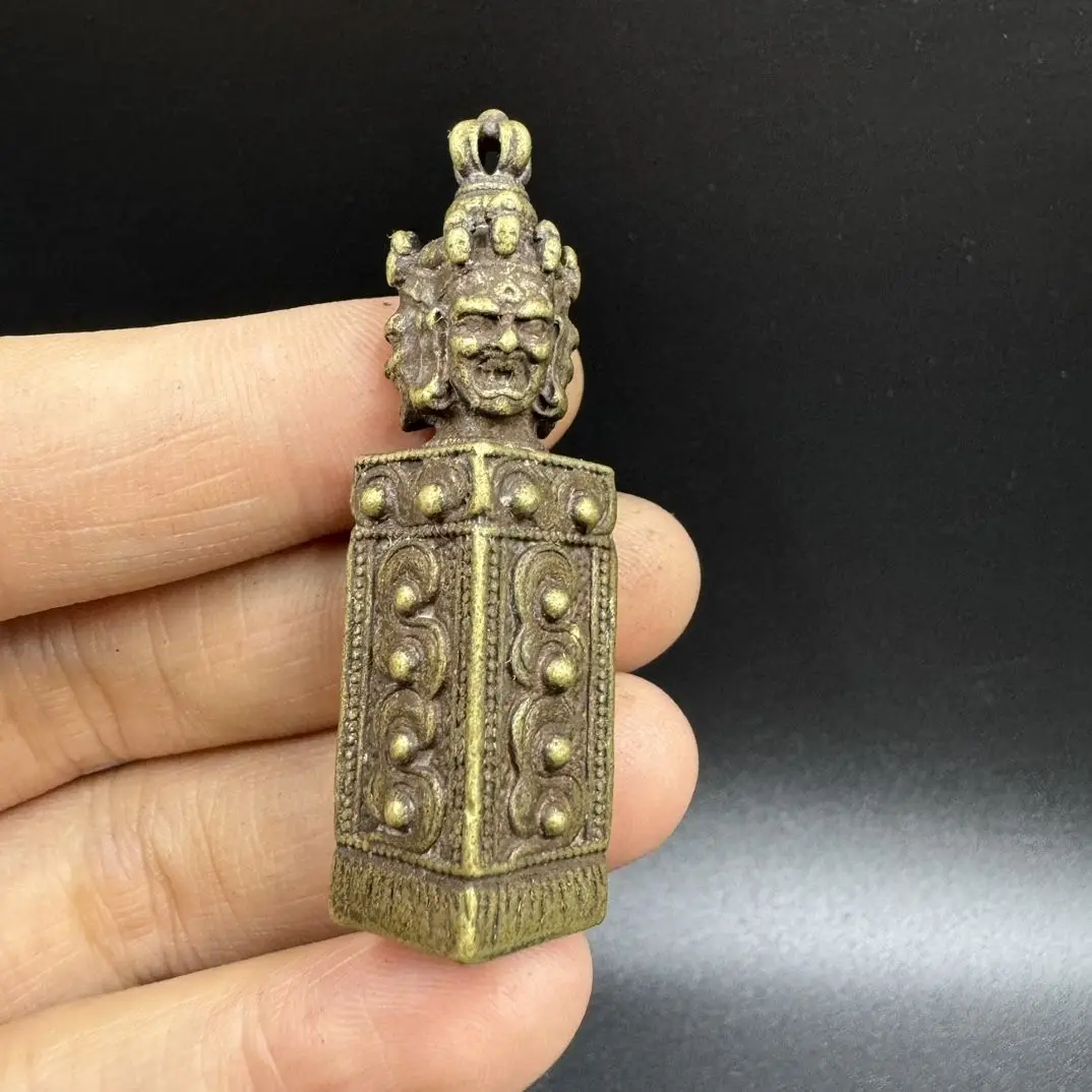 Tibet Tibetan  Wrathful Deity Copper Seal Statues Figurines Ornaments Home Decoration gifts
