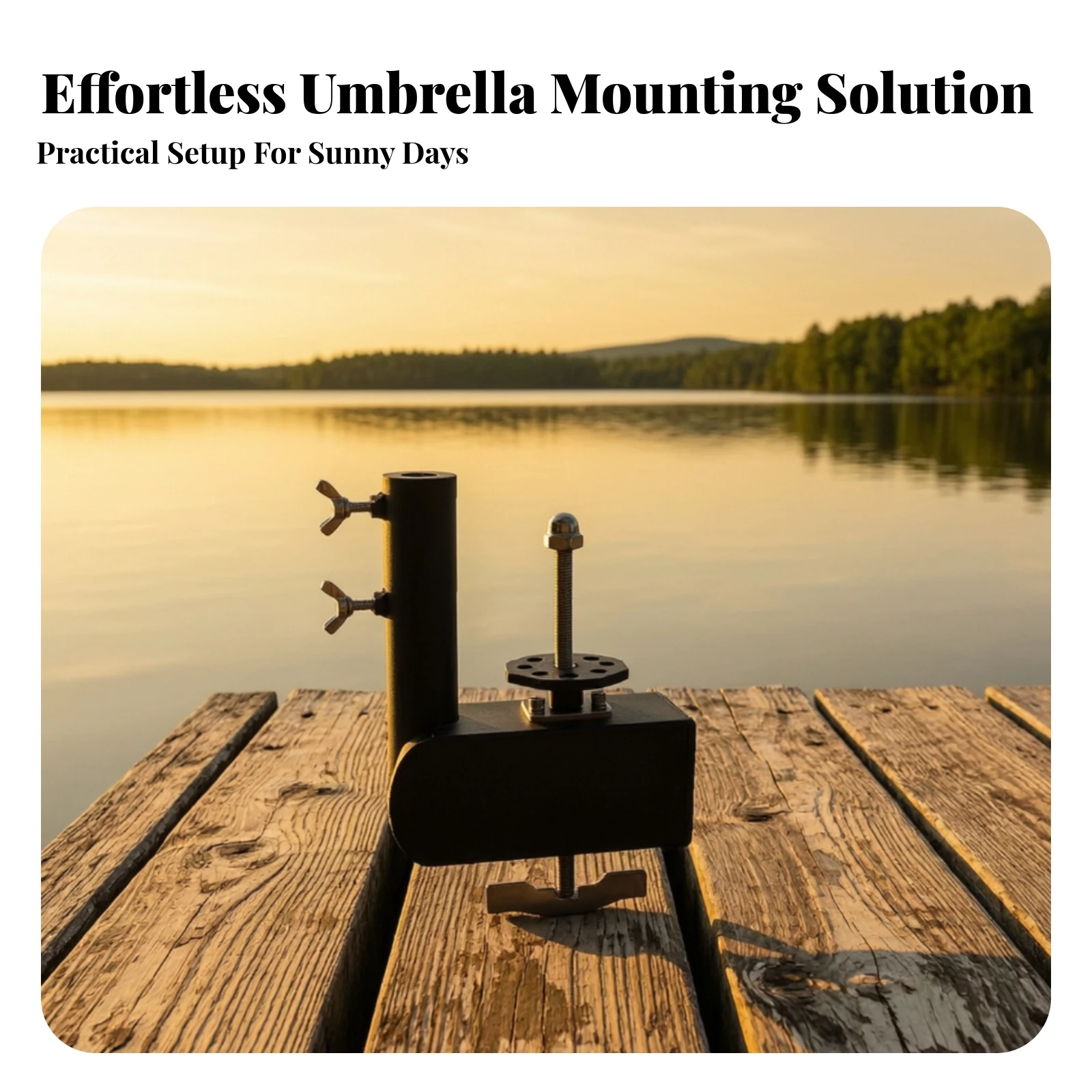 Umbrella Holder Long-Lasting Umbrella Clamp Hardware Metal Stable for Anglers, Fishing Platforms, Docks