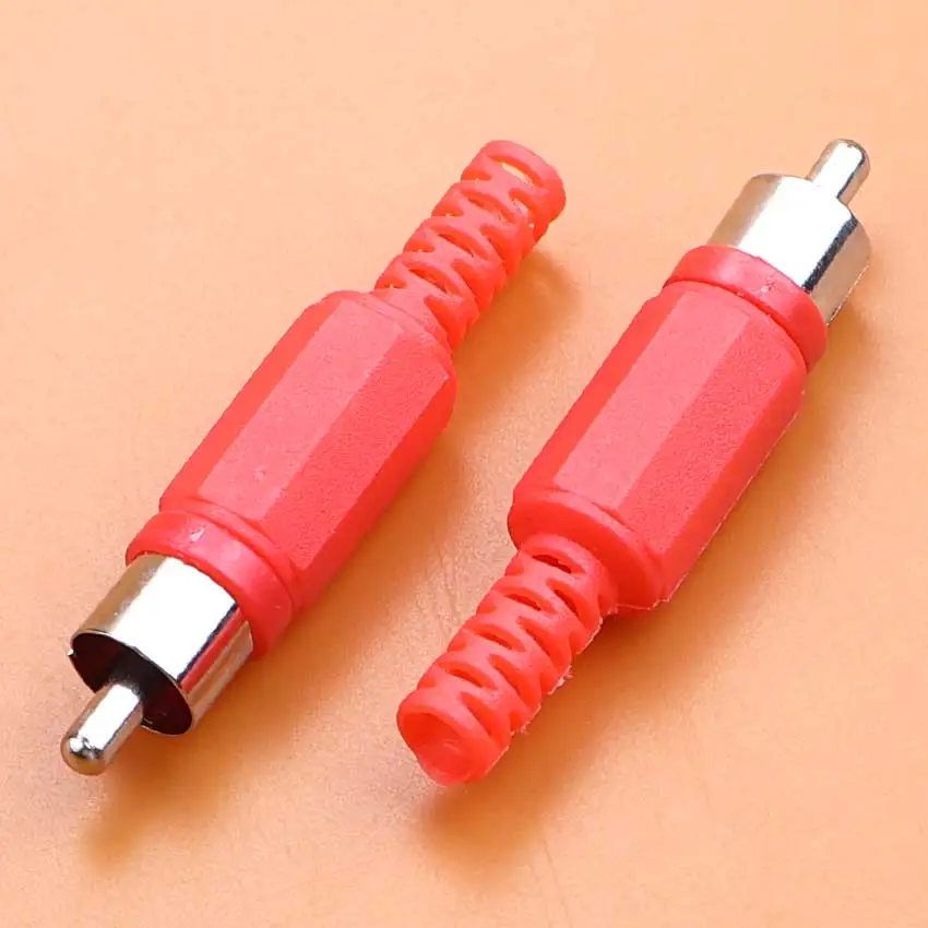 10PCS AV Welding Lotus Plug With Plastic Shell Terminal RCA Male Plug Female Socket Connector For AV Audio Video Speaker